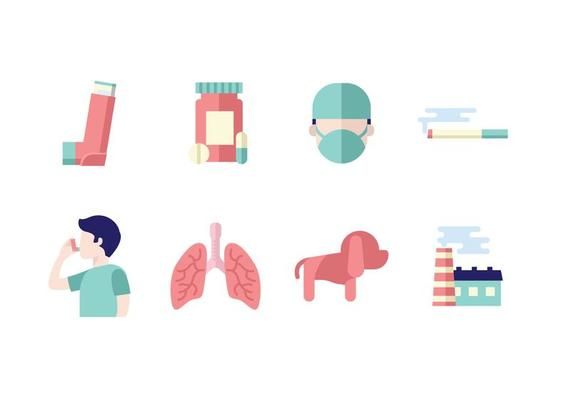 Medical Asthma Icon Set Clairways Vector Icons, Asthma, Icon Set 571x400 Medical Asthma Icon Set Clairways Vector Icons, Asthma, Icon Set