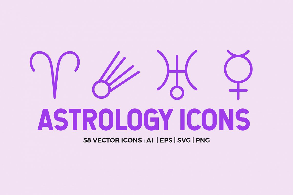 1200x800 Astrology Symbols Line Icon Pack