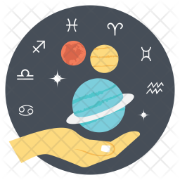 256x256 Studying Astrology Icon Of Flat Style