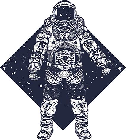 425x473 Cool Retro Vintage Double Exposure Astronaut Space