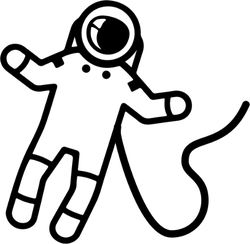 250x244 Astronaut Space Icon Sticker
