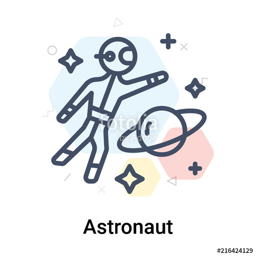 500x500 Astronaut Icon Vector Sign And Symbol Isolated On White Background