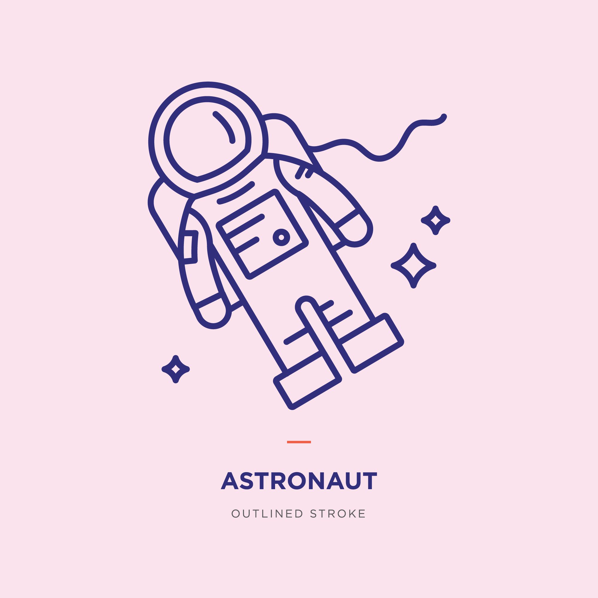 2000x2000 Astronaut Line Icon Download Space Flat Icon Design We're