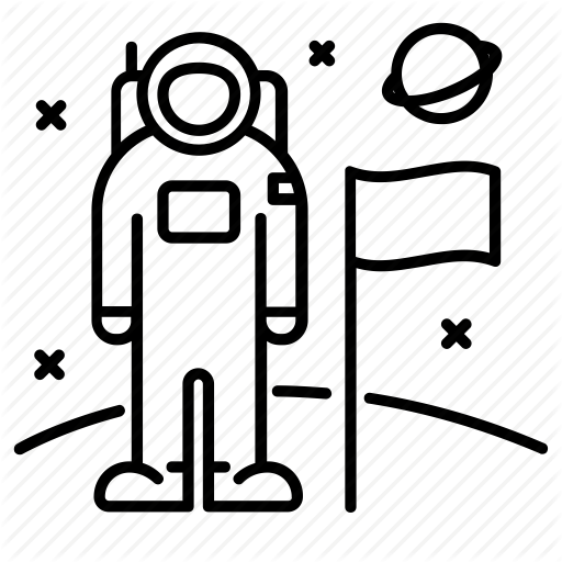 512x512 Astronaut, Cosmonaut, Flag, Moon, Neil Armstrong, Space, Spaceman Icon