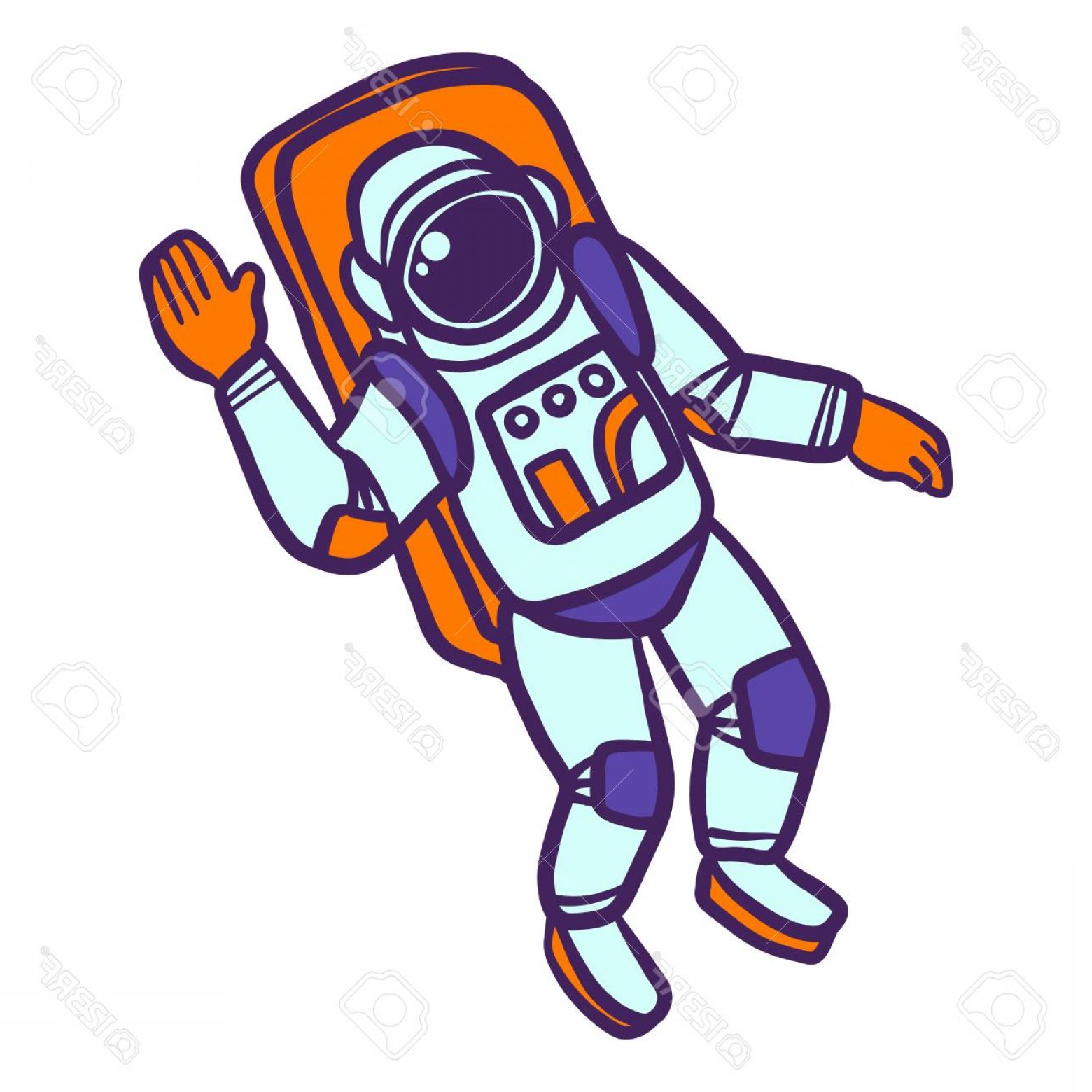 1560x1560 Photostock Vector Astronaut Icon Hand Drawn Illustration