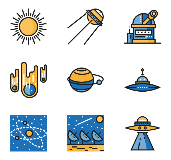 600x564 Astronomy Icons