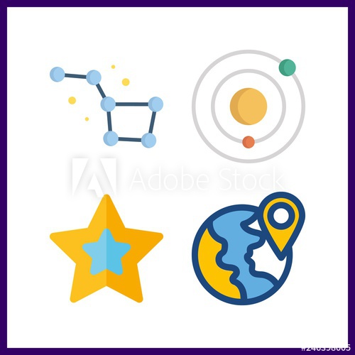 500x500 Astronomy Icon Vector Illustration Astronomy Set Planet Earth
