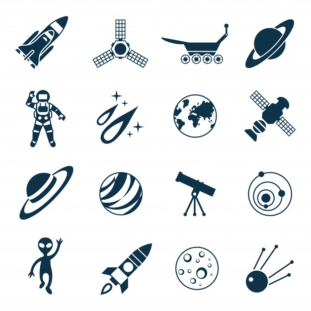 626x626 Space And Rockets Astronomy Icon Set Vector Premium Download