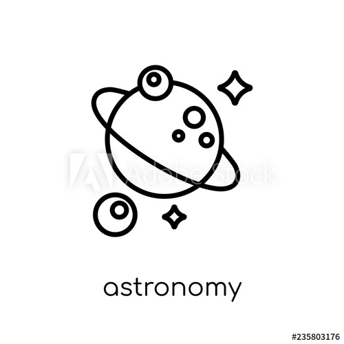 500x500 Astronomy Icon Trendy Modern Flat Linear Vector Astronomy Icon