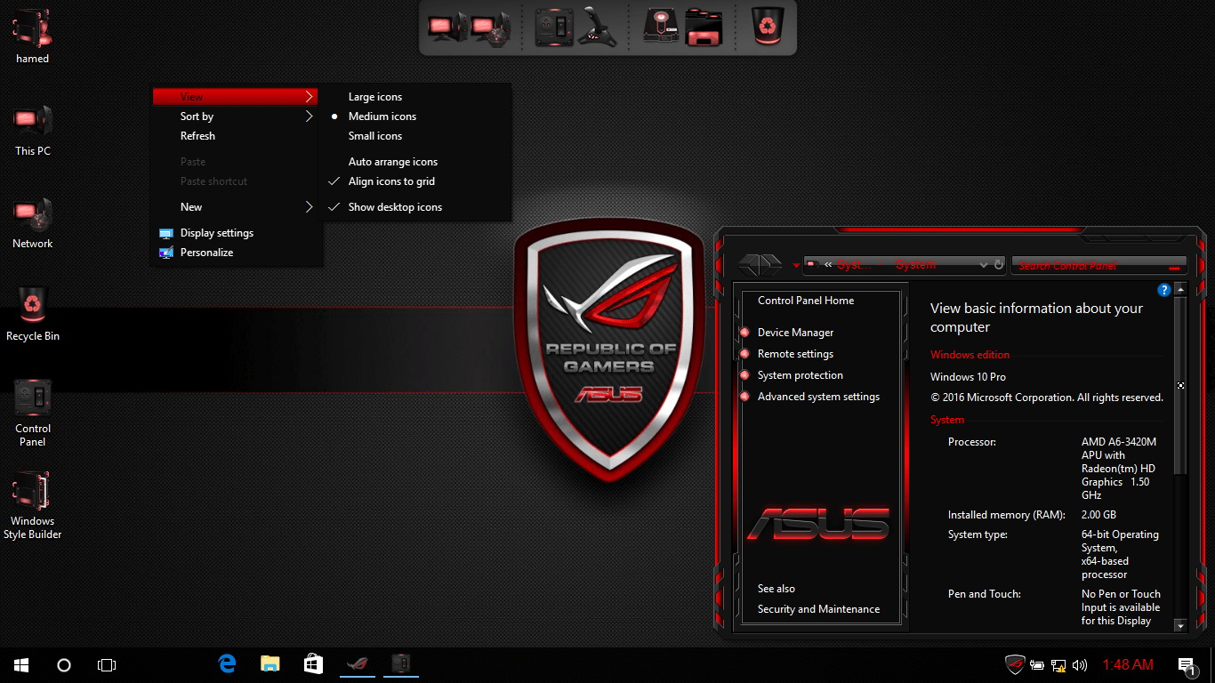 1366x768 Asus Skinpack