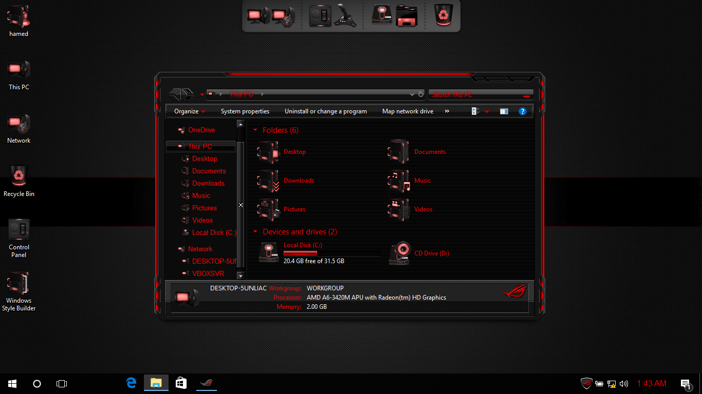 1366x768 Asus Skinpack