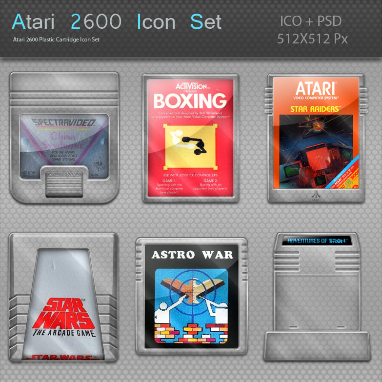 783x783 Atari Plastic Cartridges Icon Set