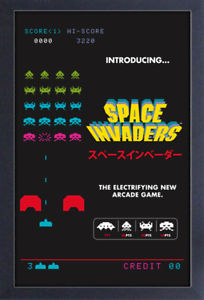 204x300 Space Invaders Introducing Video Game Framed Gelcoat Poster