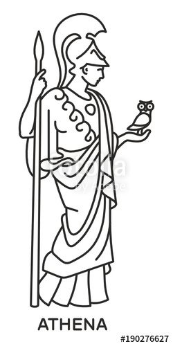 250x500 Athena Icon Compatible Line Draw Style Vector, Ancient Greek