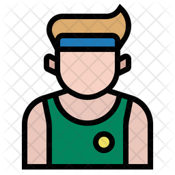 256x256 Athlete Icon Of Colored Outline Style