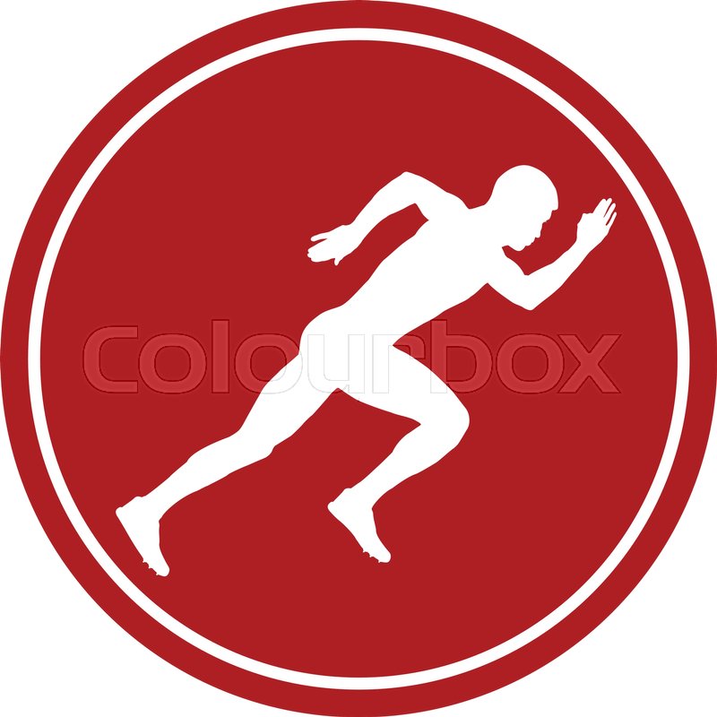 800x800 Icon Sprint Running Man Athlete White Stock Vector Colourbox