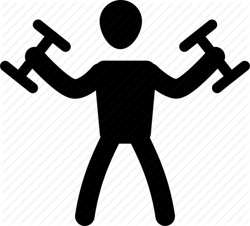 512x462 Athlete, Dumbbell, Exercise, Muscle, Silhouette, Sport, Workout Icon