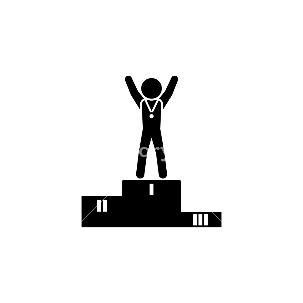 1000x1000 Athlete, Sportsman On A Pedestal Icon Winner Icon Royalty Free
