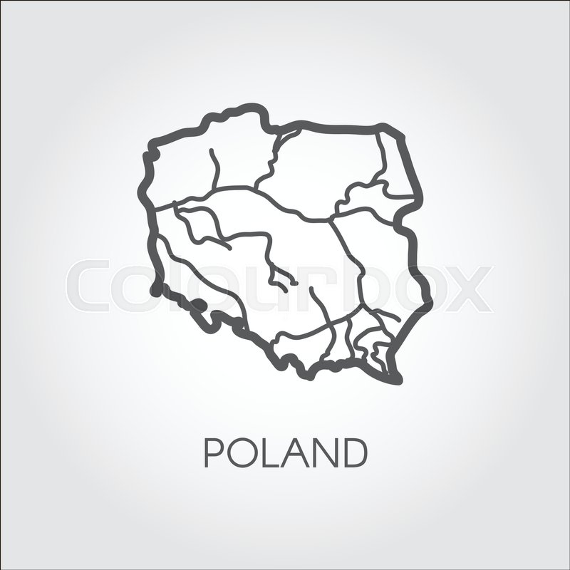 800x800 Poland Map Outline Icon Contour Stock Vector Colourbox