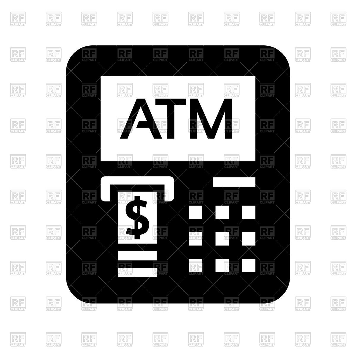 1200x1200 Atm Black Icon Vector Image Of Business, Finance
