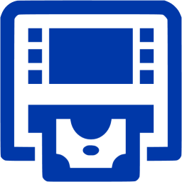 256x256 Royal Azure Blue Atm Icon