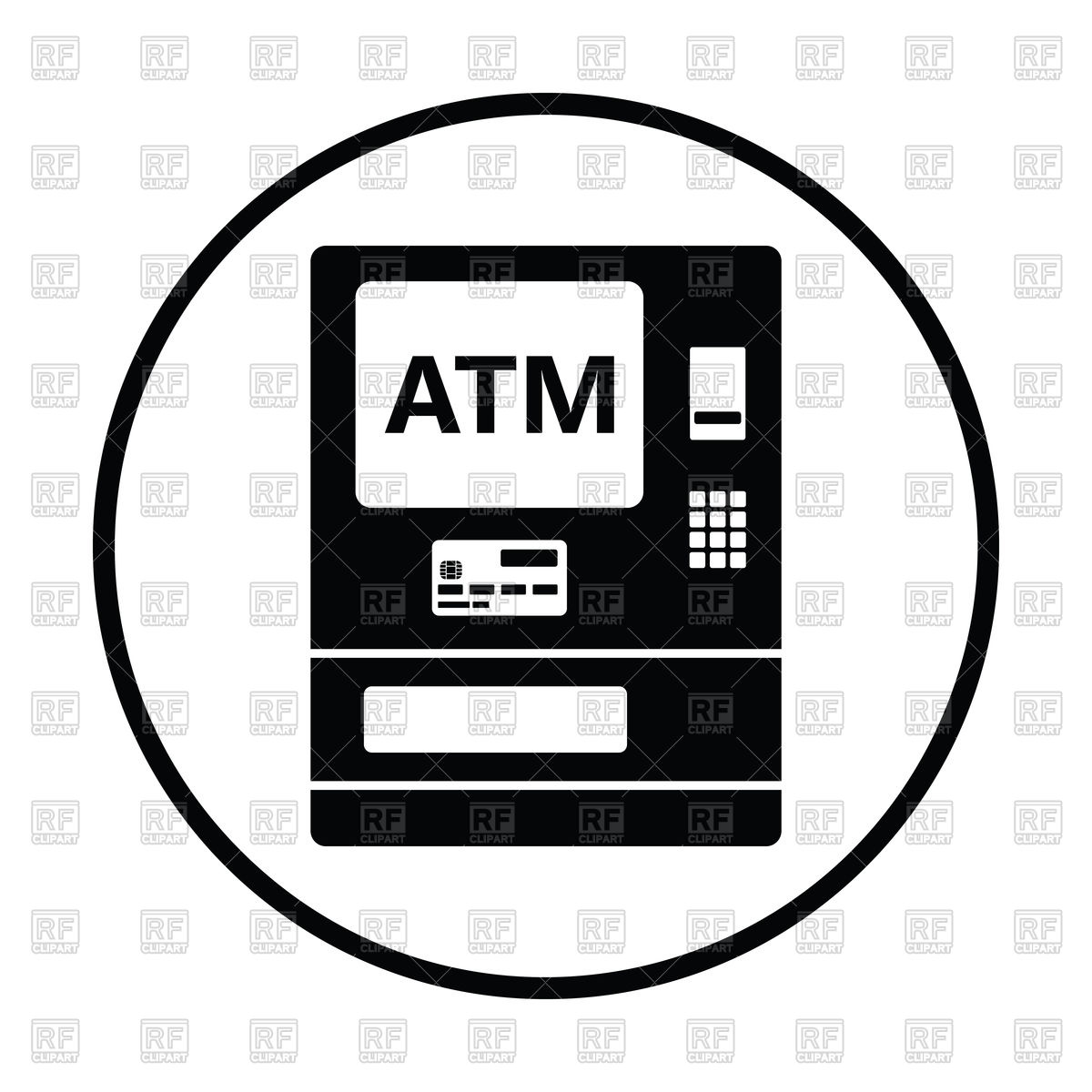 1200x1200 Thin Circle Design Of Atm Icon Vector Image Of Icons And Emblems