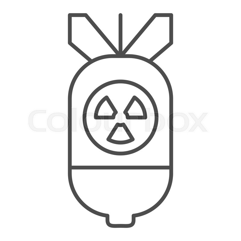 800x800 Atomic Bomb Thin Line Icon Air Bomb Stock Vector Colourbox