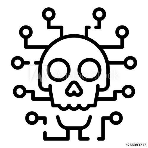 500x500 Cyber Hacker Attack Icon Outline Cyber Hacker Attack Vector Icon