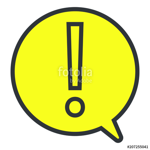 500x500 Attention Icon Warning Sign Exclamation Point In Yellow Speech