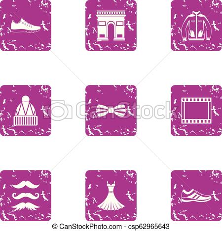 450x470 Stylish Attitude Icons Set, Grunge Style Stylish Attitude Icons