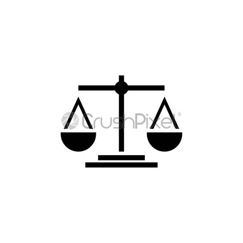 500x500 Attorney Law Scale Icon Design Template Vector, Stock Vector