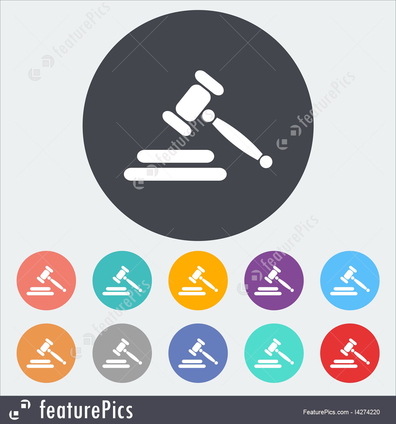 1300x1392 Auction Flat Icon Illustration