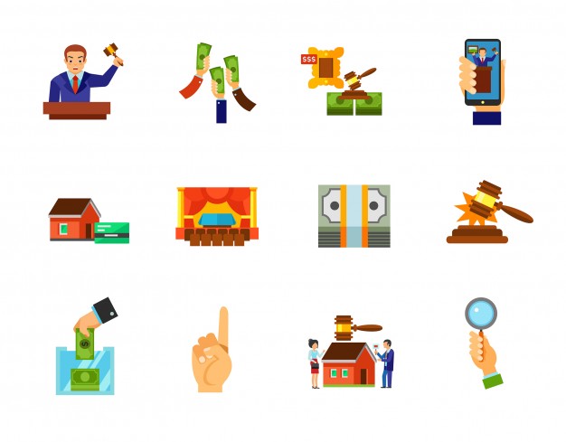 626x489 Auction Icon Set Vector Free Download