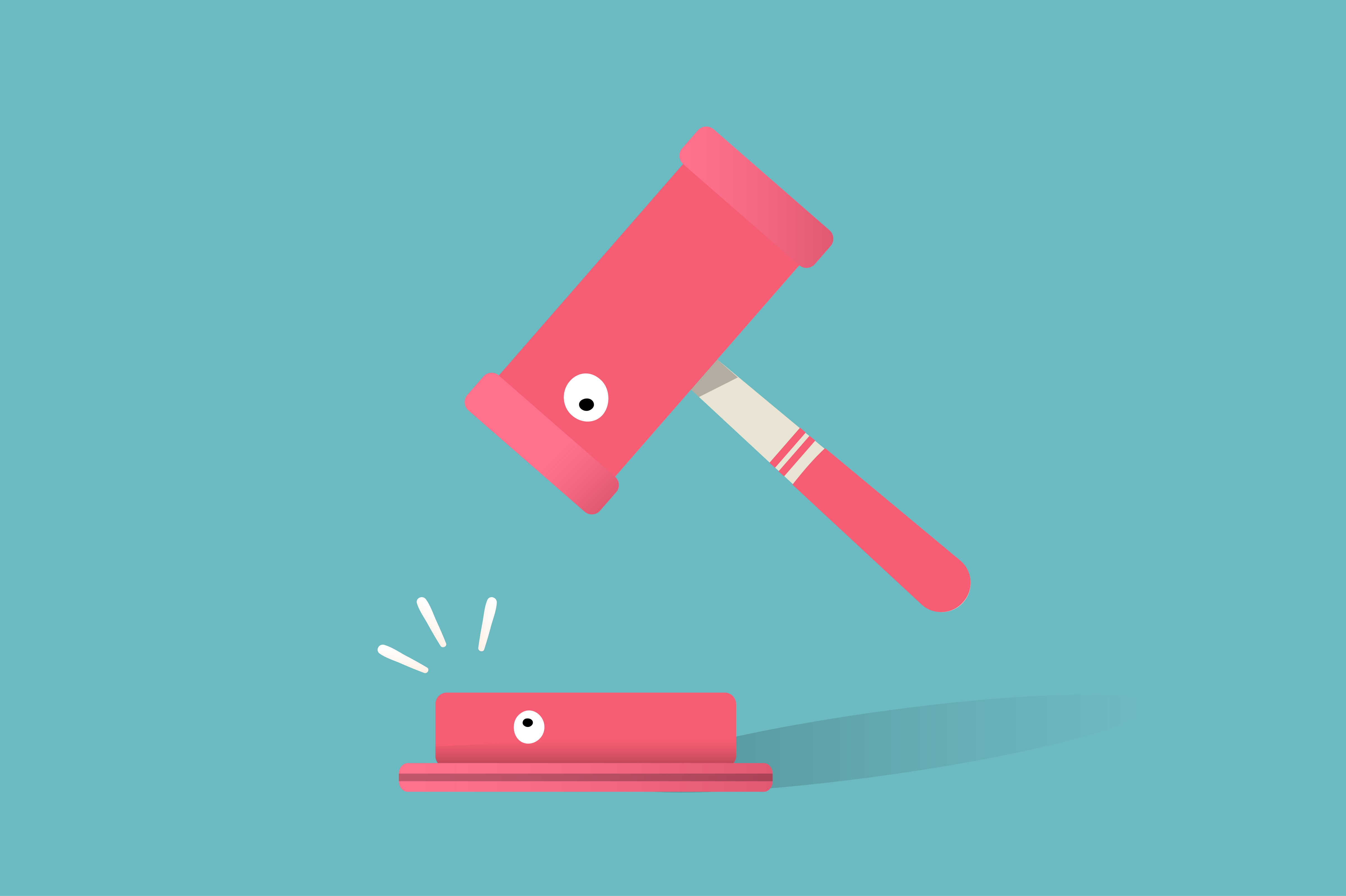 4833x3217 Illustration Of Auction Icon On Blue Background