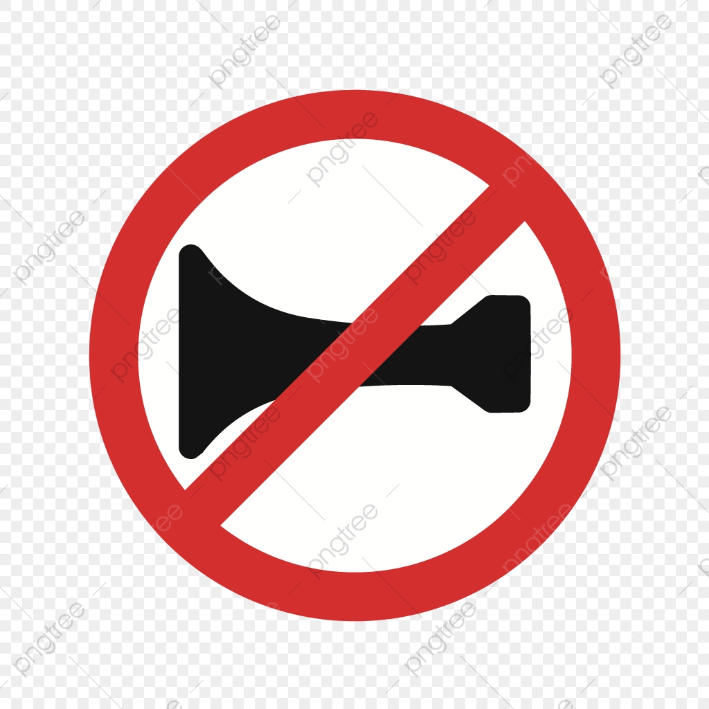 1024x1024 Vector Audible Warning Devices Prohibited Icon, Attention Icon