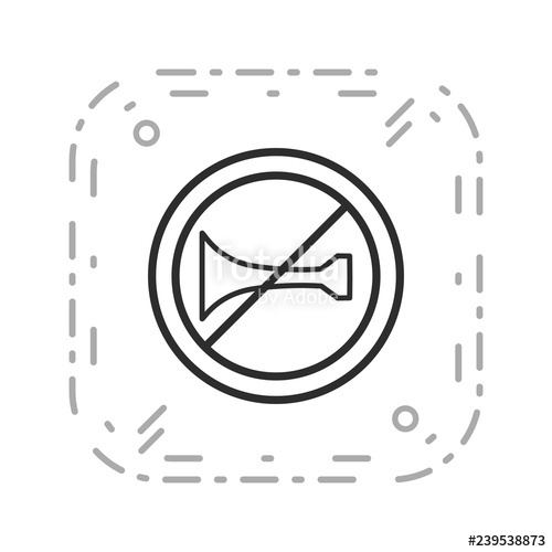 500x500 Vector Audible Warning Devices Prohibited Icon Stock Image