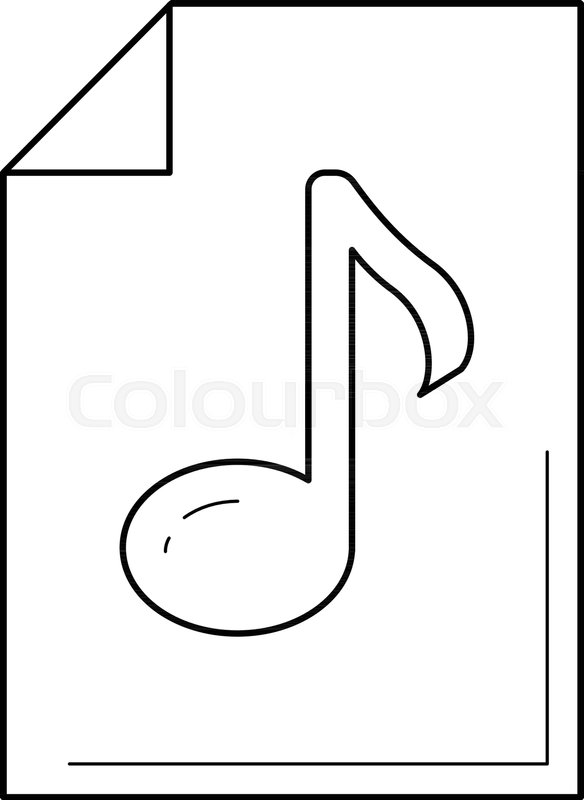 584x800 Audio Vector Line Icon Isolated On White Background Audio
