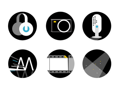 400x300 Audio Video Production Icon Set