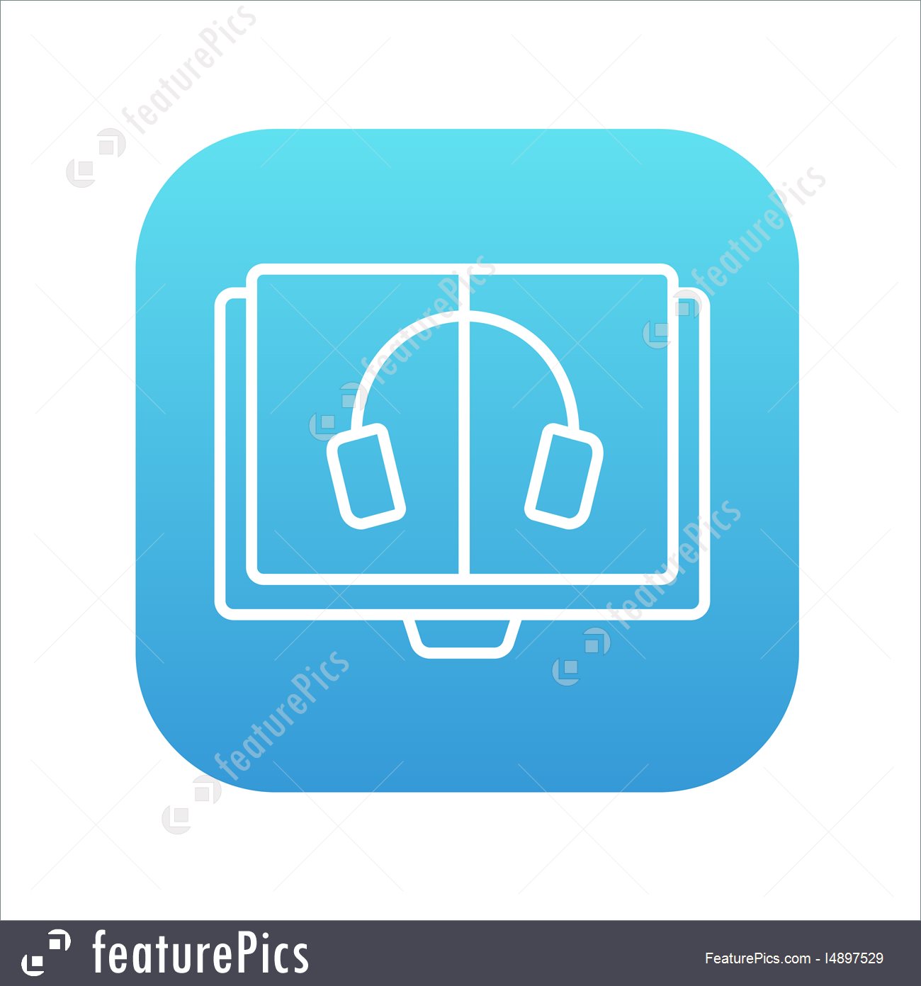 1300x1392 Audiobook Line Icon Stock Illustration