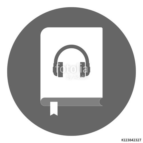 500x500 Audiobook Icon Closed Book With Bookmark And Earphones On Cover