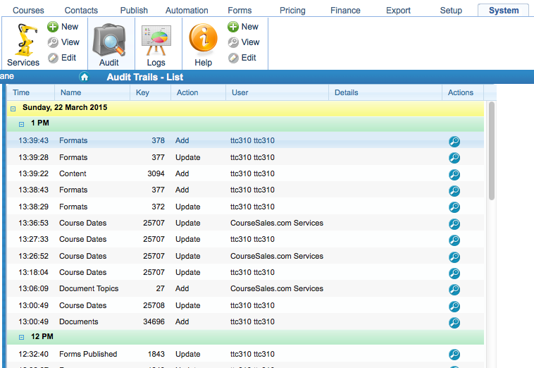 758x522 Use The Logs, Audit Trail, Versions And Contact History Audit Trails