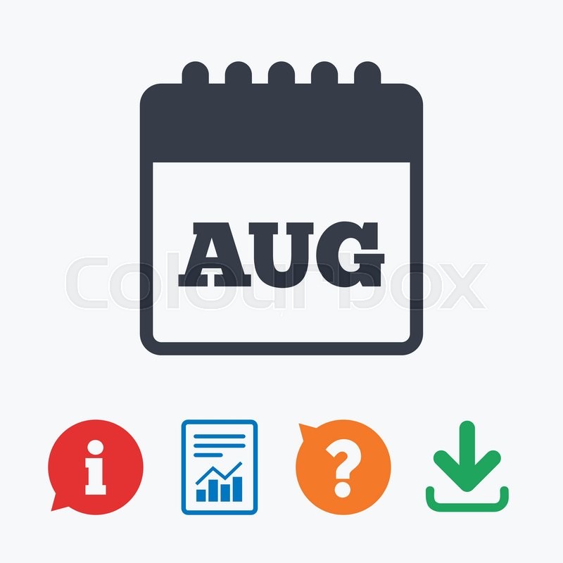 800x800 Calendar Sign Icon August Month Stock Vector Colourbox