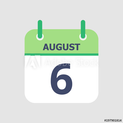 500x500 Flat Icon Calendar Of August Isolated On Gray Background