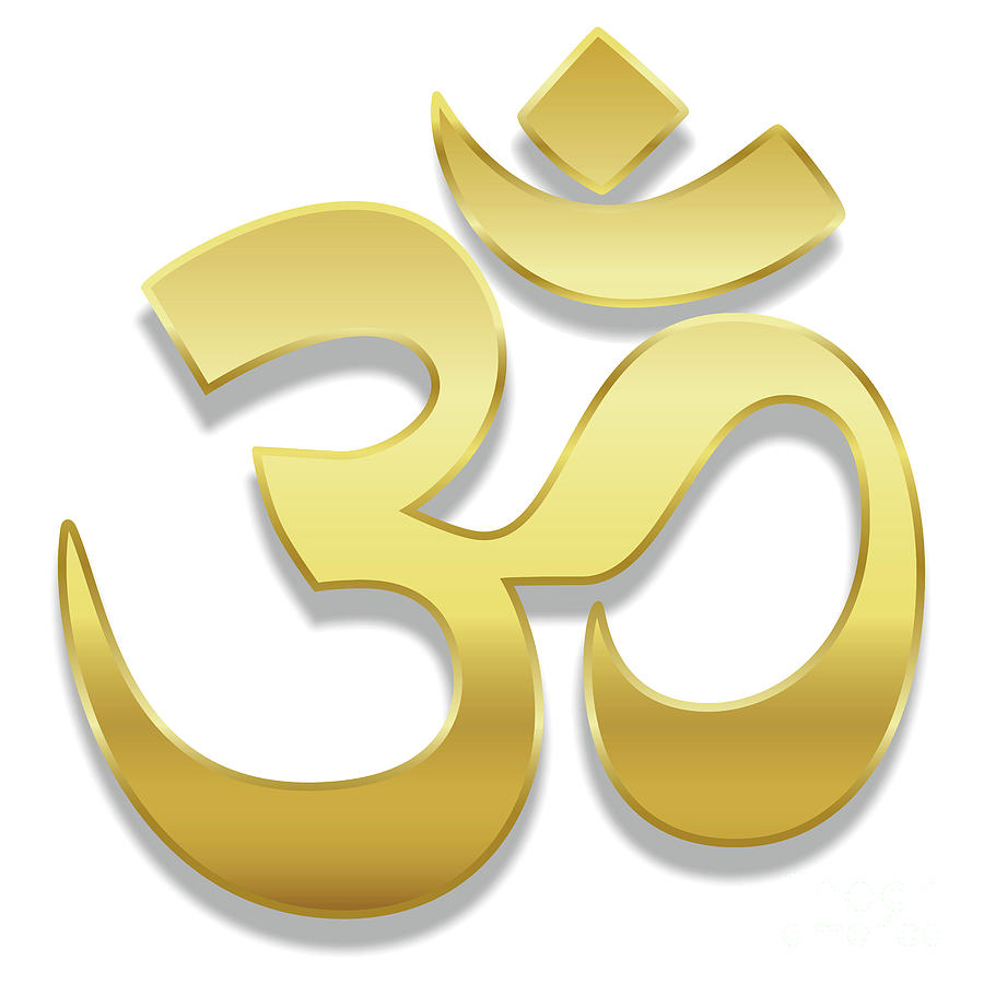 900x900 Golden Aum Symbol Digital Art