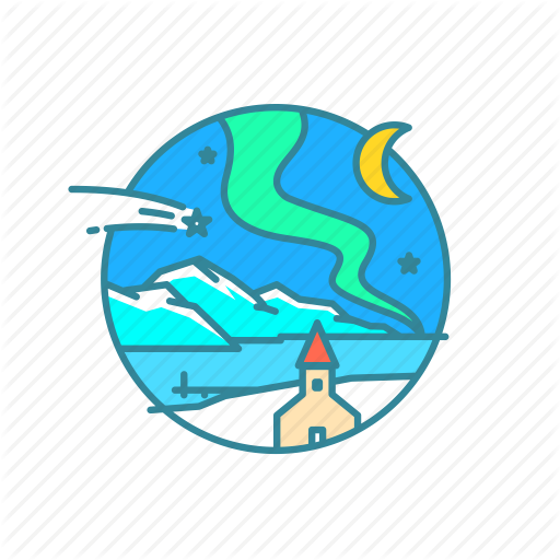 512x512 Aurora Borealis, Ice, Iceland, Moon, Northern Lights, Snow Icon