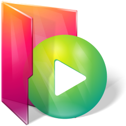 256x256 Aurora, Folder, Play Icon