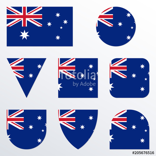 Australia Flag Icon Set Australian Flag Button Or Badge 500x500 Australia Flag Icon Set Australian Flag Button Or Badge