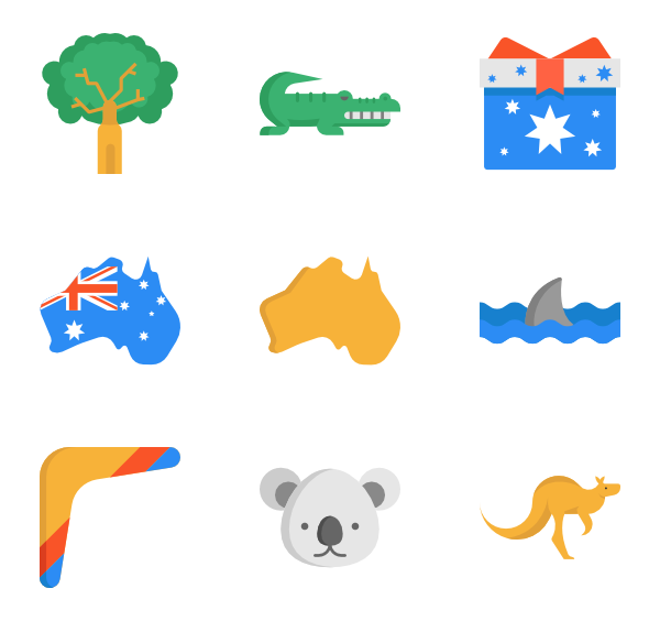 600x564 Australia Icons