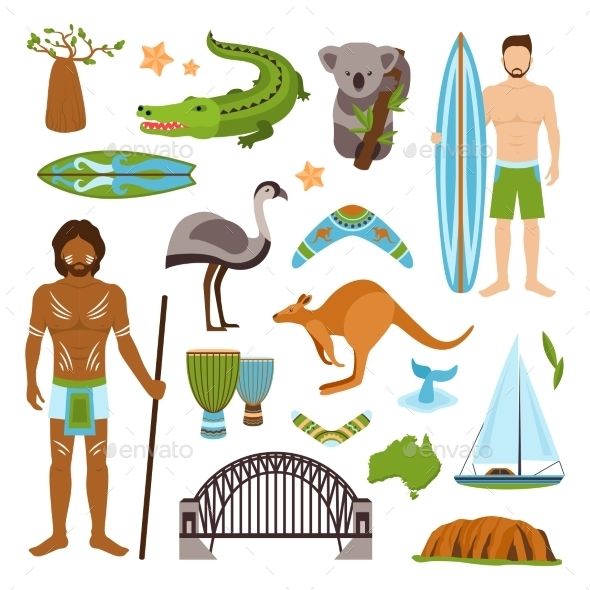 590x590 Australia Icons Set Travel Vectors Graphics In Icon Set