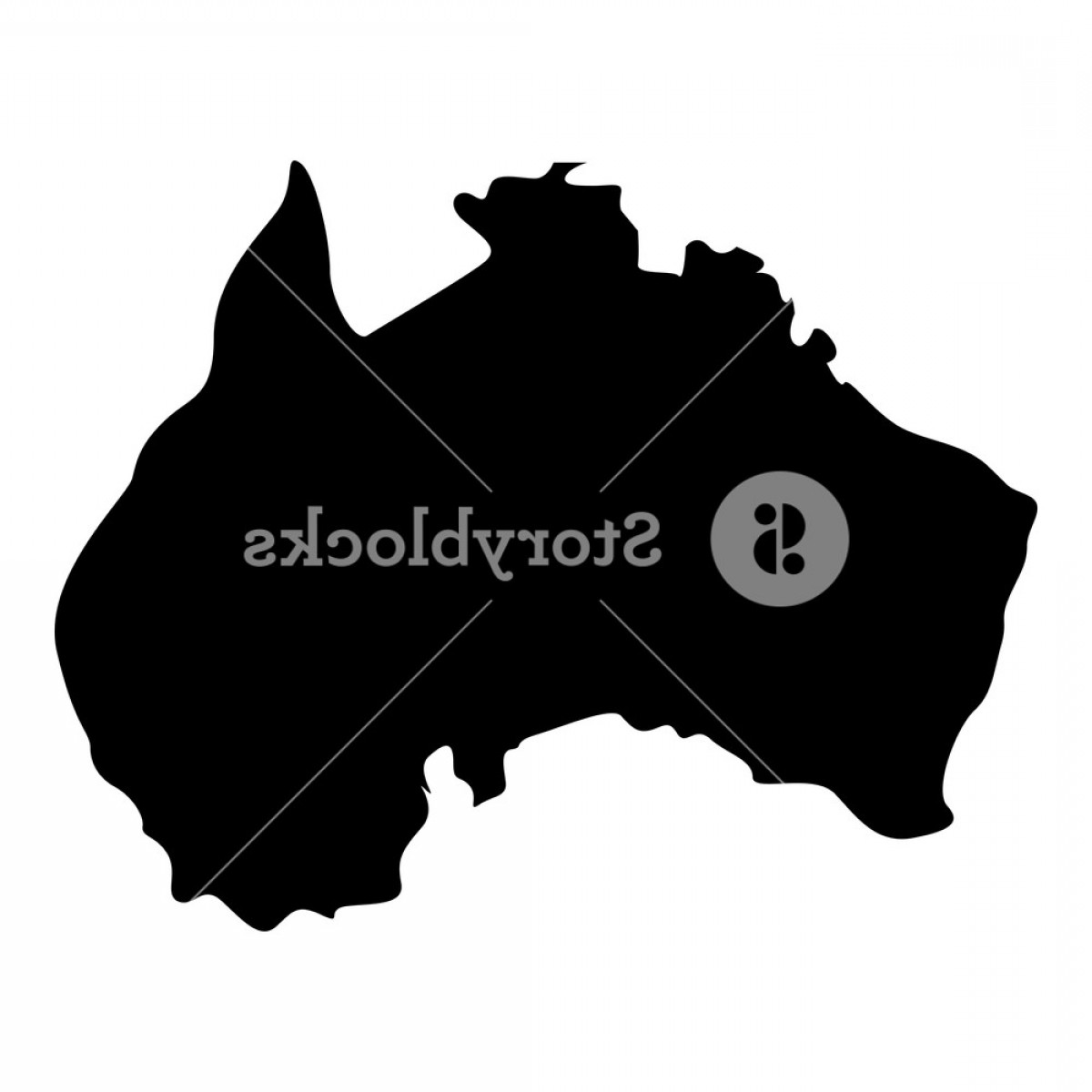 1200x1200 Map Of Australia Icon Black Color Vector Illustration Flat Style